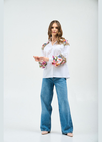 Молочна яскрава вишиванка з мереживними вставками - ua44 / eu38 Iren Klairie