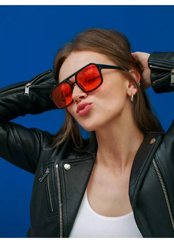 Окуляри сонцезахисні авіатор Sunshine чорні з червноими лінзами No Brand (315932442)