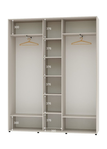 Шафа-купе тридверна 200*45*240 Кашемір 2 Дзеркала з піскострумним малюнком/Дзеркало ШК-04 Алекса (360478790)