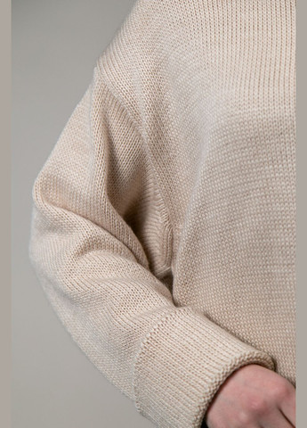 Светло-бежевый демисезонный свитер свободного кроя one size CHICLY