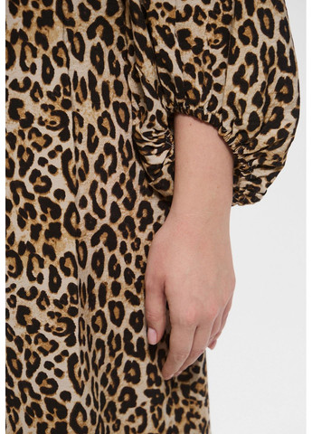 Комбинированное кэжуал платье из вискозы H&M однотонное