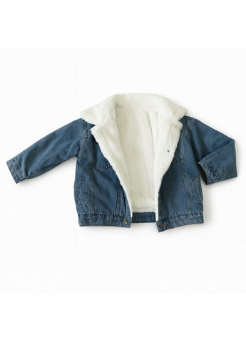 Синяя детская джинсовая куртка, утепленная No Brand