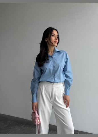 Голубой классическая рубашка однотонная Adelante