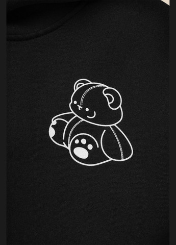 Худи с принтом женский P-WB02379 Черный shop (2000990836922) LAWA (339251404)