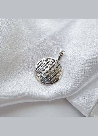 Срібна підвіска оберіг амулет Квітка Життя Срібло 925 проби Родоване 93647 4.30г No Brand (308369764)