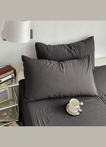 Постільна білизна з м'якого матеріалу 150 x 210 см Сірий Сімейний (ВЕ5204В-24) No Brand (306633531)