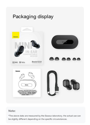 Беспроводные наушники Bowie EZ10 Black TWS Bluetooth 5.3 Baseus (300523995)