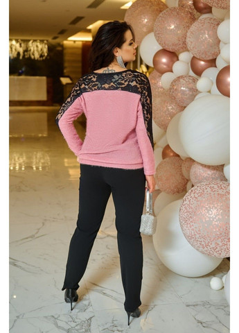 Діловий костюм двійка, зі святковою блузою, мод ИТ 1319, рожевий, розмір 58-60 No Brand (355469836)