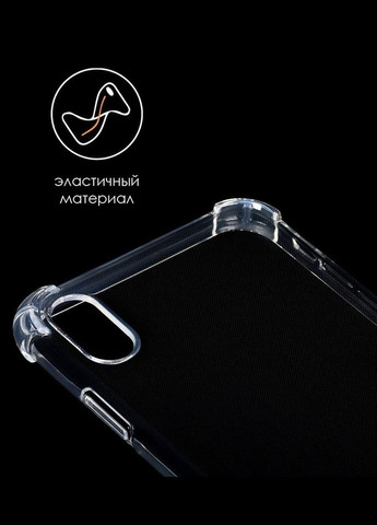 Силіконовий протиударний чохол панель + скло 9Н на Iphone XS MAX із захистом камери прозорий (54234312415) No Brand (317297490)