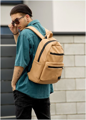 Чоловічий рюкзак з відділенням під ноутбук Бежевий (4180281346) Sambag (360965608)