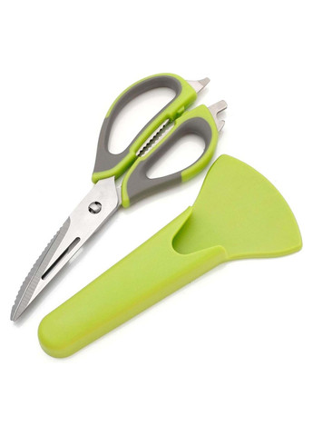 Кухонные многофункциональные ножницы в магнитном чехле (рыбочистка, орехокол, открывачка, разделка мяса) Kitchen Master (335014540)