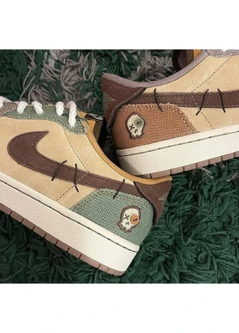 Комбіновані літні кросівки nike air jordan 1 low zion williamson voodoo найк аір джордан No Brand