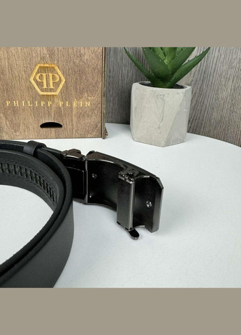 Чорний чоловічий шкіряний ремінь Philipp Plein якісний та стильний з автоматичною пряжкою(BRT) Brettani (358682647)