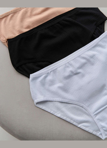 Однотонні трусики в рубчик Plus Size - базовий мікс 5 шт Nicoletta (342119981)