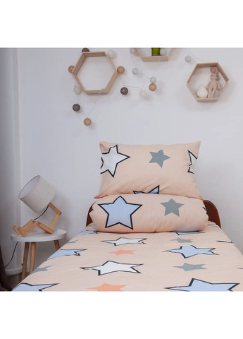 Підлітковий комплект постільної білизни Бязь з наволочкою 50*70 см, Зірковий сон Пудровий (22430150215) ТЕП (365851697)