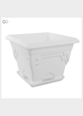 Кашпо з підставкою 2,6 л — декоративний пластиковий вазон для квітів SoloPlast (341538696)