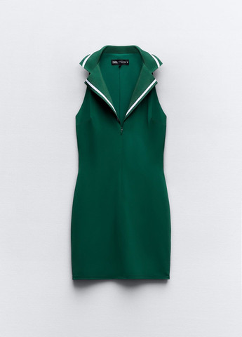 Темно-зеленое спортивное платье Zara однотонное