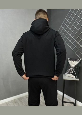 Чорний демісезонний демісезонний спортивний костюм т.г.шевченко чорний худі + штани (двонитка) Vakko