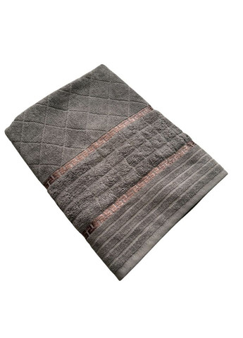 Рушник махровий для ванної 70х140 см сірий TC303376038 TURComFor однотонний сірий