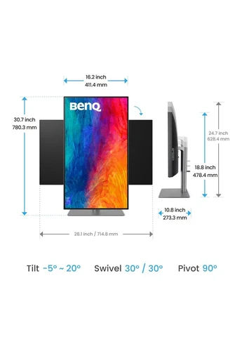 TFT 32" PD3225U, IPS, 4K, HDMI, DP, USB-C, USB hub, HAS, Pivot, BenQ (347174185)
