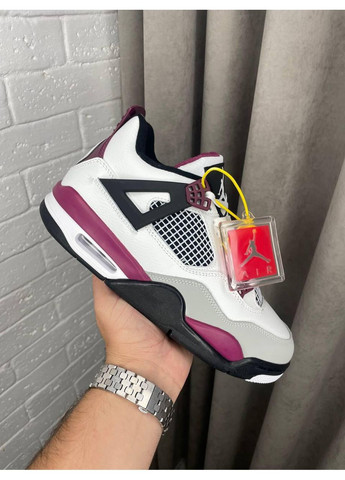 КРОССОВКИ ЖЕНСКИЕ NIKE AIR JORDAN 4 WHITE VIOLET НАЙК АИР ДЖОРДАН No Brand белые зима (367115138)