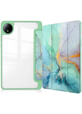 Чехол-книга Soft Edge TPU с креплением для стилуса для Xiaomi Redmi Pad SE 8.7" Green Marble BeCover (360425432)