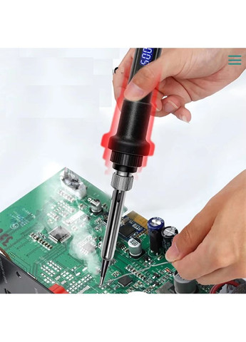 Паяльник 908 80Вт комплект набір з регулюванням температури 80W з керамічним нагрівачем No Brand (361856948)