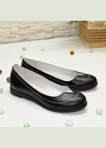 Vasha para Туфли женские черные кожаные с закругленным носком, декорированы фурнитурой. 36 размер черный з, украина — демисезон (303931425)