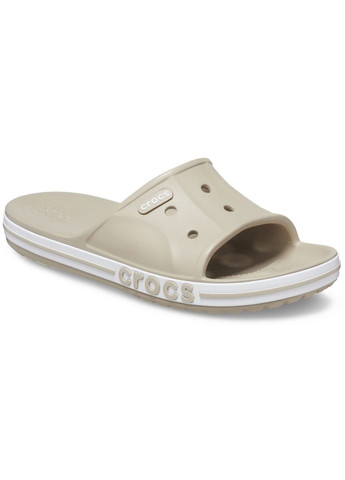 Бежевые пляжные шлепанцы slide slate grey 205392 Crocs