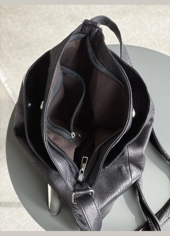 Сумка-шопер женская черная натуральная кожа 111025 No Brand (340234928)