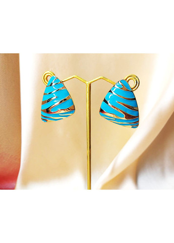 Серьги бижутерия Бирюзовые треугольники No Brand (356179184)