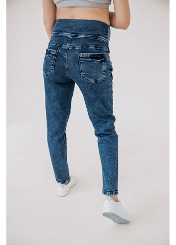 Джинсы boyfriend для беременных с высоким трикотажным животиком синие Мамин Дім - (354424827)