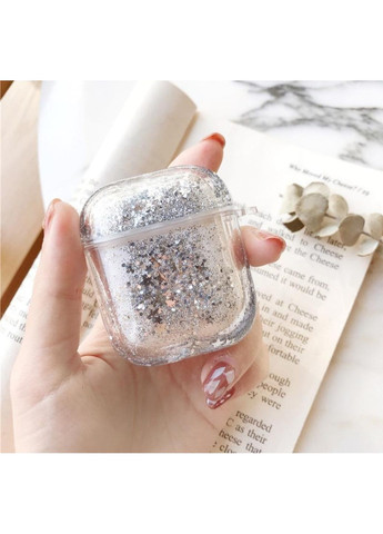 Чохол для навушників AirPods 1, 2 з блискітками срібний Trends Airpods 1/2 (360897041)