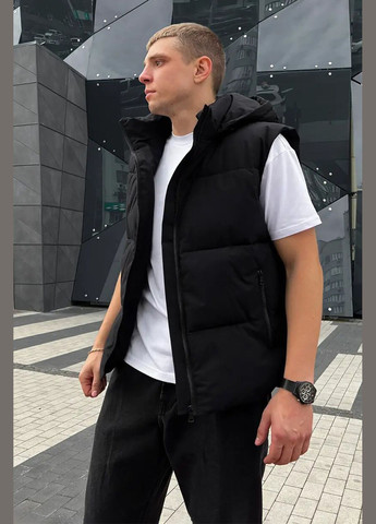 Утеплений жилет Soft чорного кольору з капюшоном Reload (321796499)