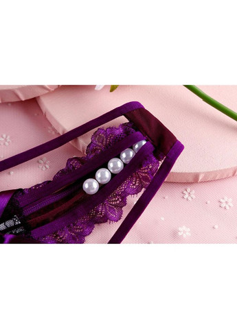 Еротичні Трусики Стрінги Жіночі з вирізом чорні з фіолетовим Розмір M - L China (317747394)