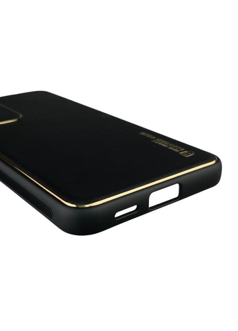 Чехол для Galaxy S24 (SM-S921B) кожаный с золотой окантовкой с защитой камеры на самсунг с24 чёрный Samsung (366022074)