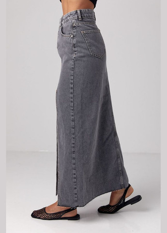 Джинсова спідниця з розрізом та бічним гульфіком 03167 Lurex (315773974)