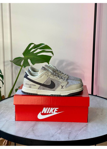 Кроссовки женские и мужские Nike SB Dunk Low x Louis Vuitton grey | Найк сб Данк низкие серые No Brand серые демисезоны (355888606)