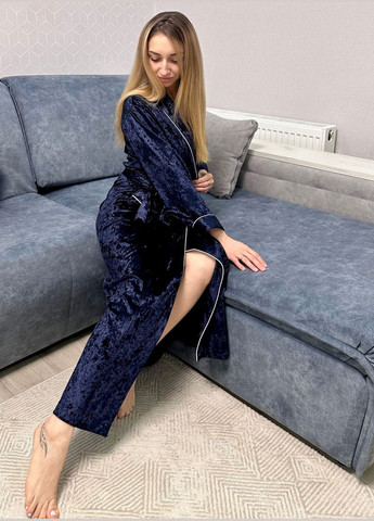 Фіолетова всесезон домашній велюровий халат 2 Льва