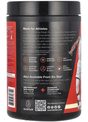 Сироватковий протеїн 100%-вий, ванільний крем, 821 г (1,81 фунта), SIXSTAR. Six Star (366089694)