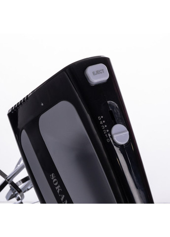 Стаціонарний міксер CX-6622 з чашею 3,5 л, 400 Вт, 5 швидкостей, 2 насадки Чорний Sokany (370974603)