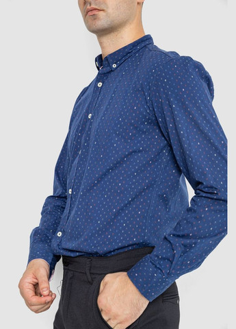 Синяя классическая рубашка однотонная No Brand