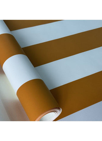 Шпалери вінілові 50507 у смужку білі з оранжевим 0.53×10 м флізелін MARBURG (371776070)