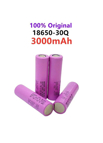 Літій-іонний акумулятор Samsung 3.7В 3000мАч 18650 30Q INR18650 20A (Бузковий) No Brand (332635989)