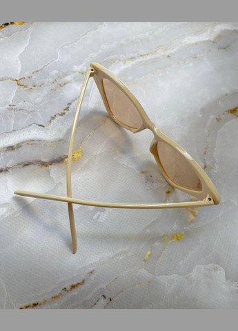 Окуляри жіночі сонцезахисні бежевого кольору кошаче око стильні LIGHT (315889600)