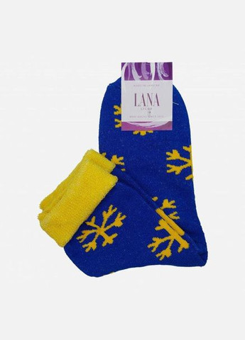 Синие набор носков снежинка махра 5 пар /жёлтый Lana (276535960)