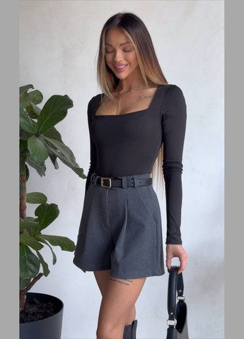 Жіночий обтягуючий боді-лонгслів з довгим рукавом бордовий, бургунді No Brand (316232118)