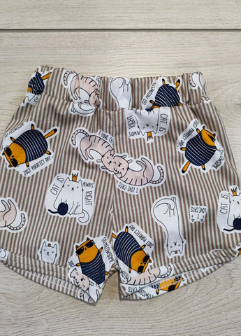 Бежевая всесезон комплект детский домашний майка + шорты Витуся пижама