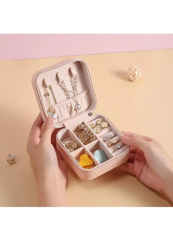 Скринька органайзер для ювелірних прикрас та виробів із штучної шкіри 10*10*5см Pink Casegrace (360454700)