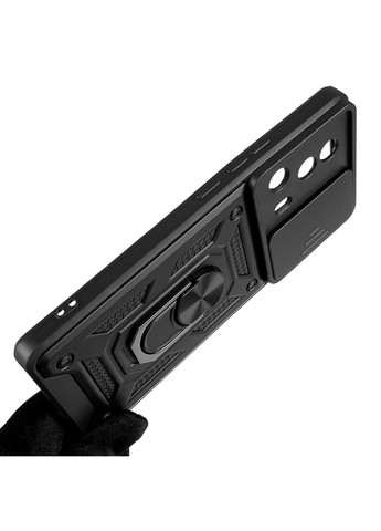 Чохол для 13 Lite броньований з кільцем зі шторкою на сяомі 13 лайт чорний rg1 Xiaomi (366020154)